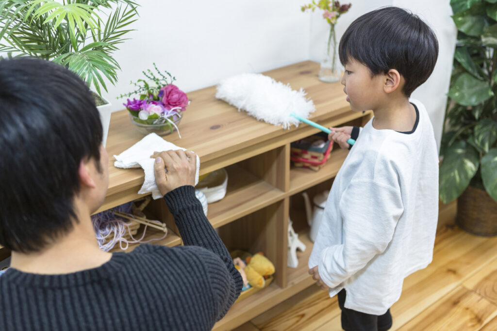 Parent and Child Cleaning